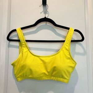 Yellow High Waist Bikini Set Small | Scoop Neck Swimwear | Flattering High Leg